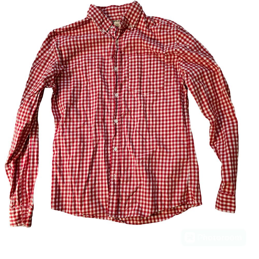 Chor Clothing Co. Men's‎ Red Gingham Check Button-Down Shirt Casual Classic